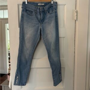 Levi's Light Blue Cropped Jeans with Stud Details